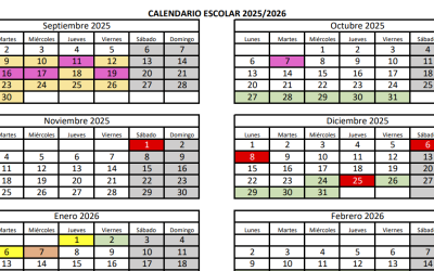 Calendario escolar para el curso 2025-2026