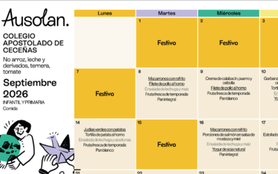 Menú para el primer trimestre del curso 2026-2027